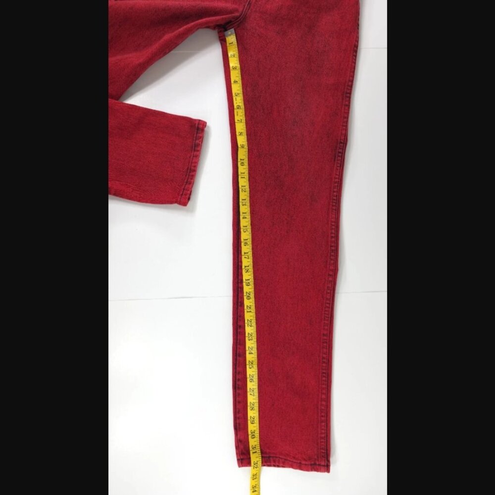 VINTAGE WRANGLER WOMEN'S SIZE 3 COWBOY CUT SLIM FIT RED DENIM JEANS INSEAM 32 in - Picture 15 of 16